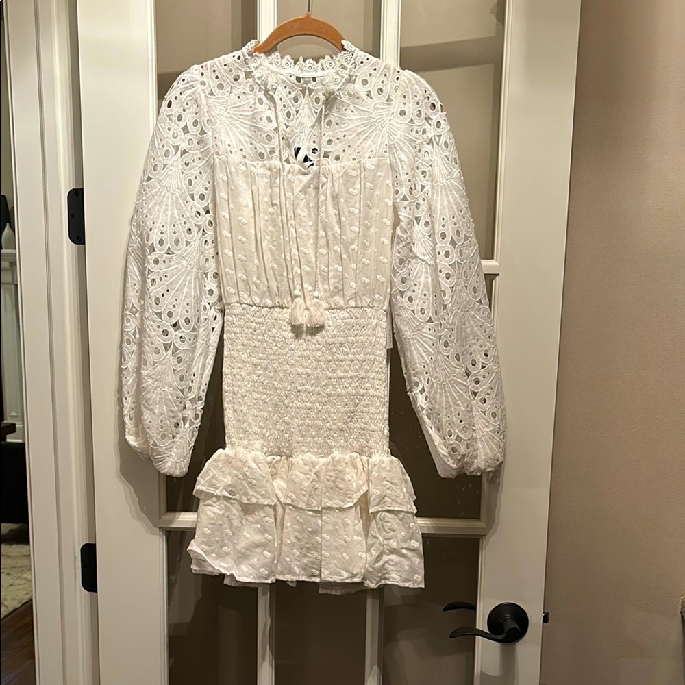 Aqua White Lace Dress NWT